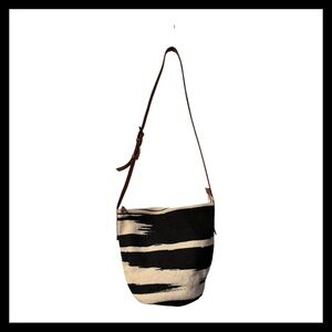 Lucky Brand Black and White Crossbody Bag